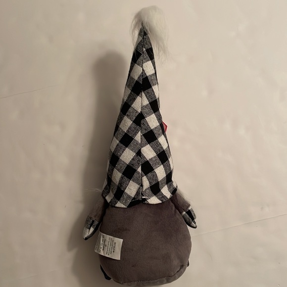 NWT balsam & fir trading  black, white and gray Buffalo check jingle bell Gnome - Picture 7 of 13